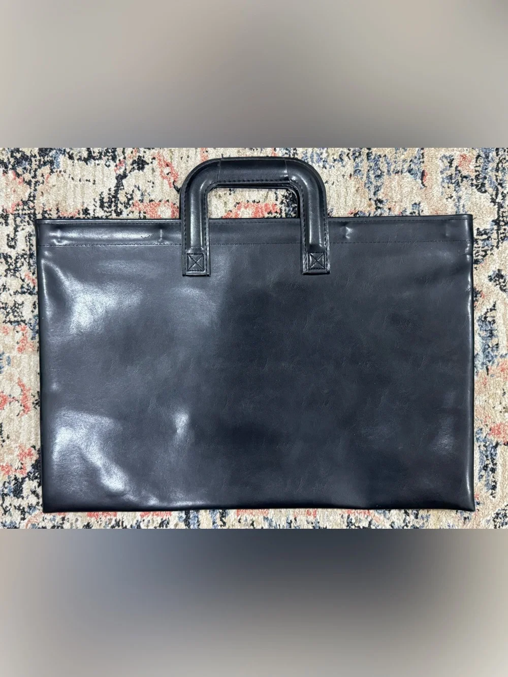 Vintage Hazel Black Document Briefcase Portfolio Bag Attache Case Leather 17